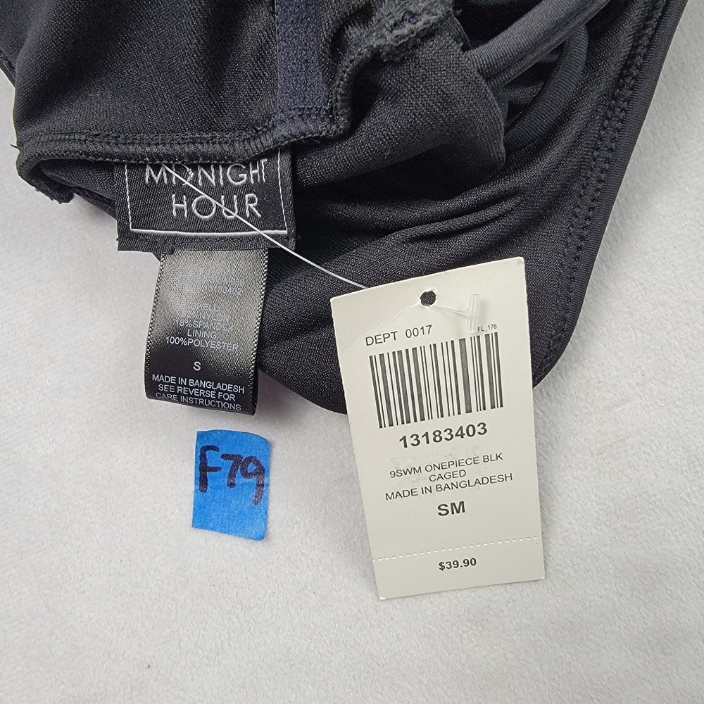 NWT Midnight Hour one-piece black caged swimsuit - Picture 5 of 5